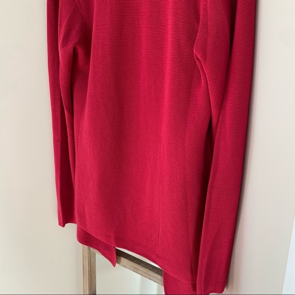 Eileen Fisher Tencel Silk Blend Angled Cardigan Radish Size Medium - Picture 11 of 15